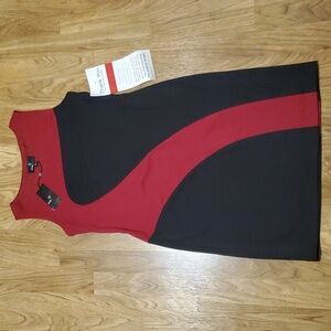 Ronni Nicole NWT Sleeveless Sheath Dress Black Red Womens Size 8